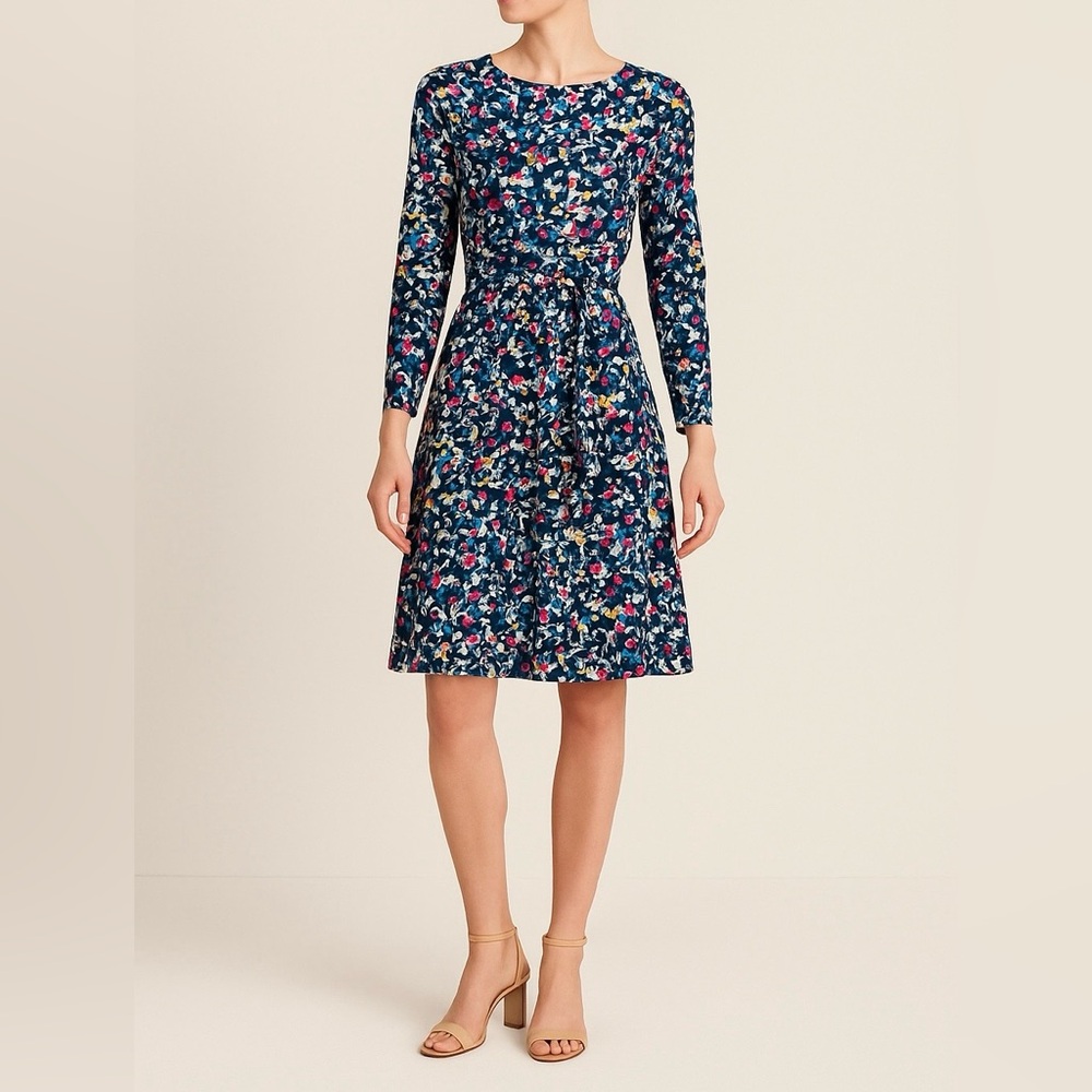 Joe Fresh Blue Wrap Tie Front Dress sz SMALL